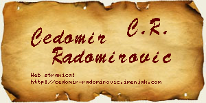 Čedomir Radomirović vizit kartica